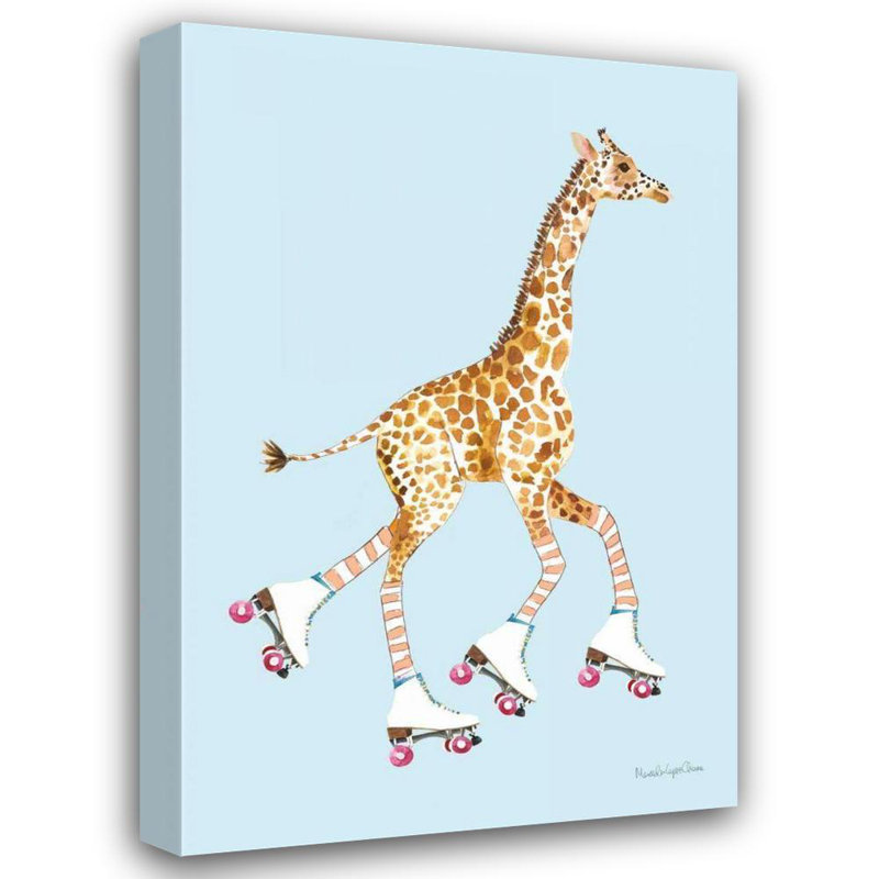 Art encadré sur toile tendue par Trinx Charro, Merc Lopez, Girafe Joy Ride II, H 48 po x l 33 po