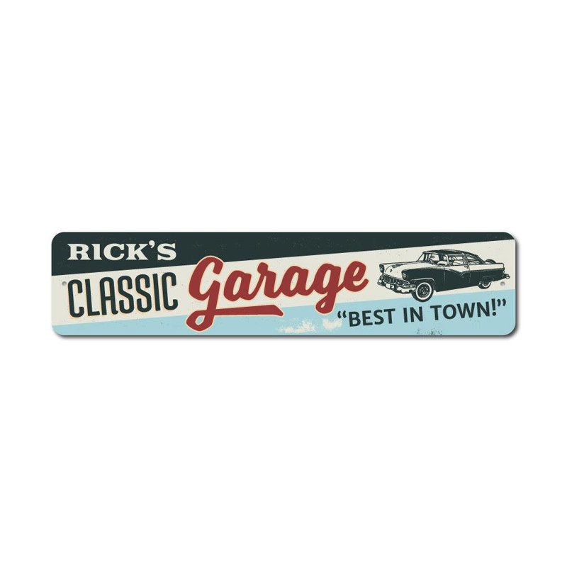 Enseigne en aluminium Classic Classic, H 4 po x l 18 po x P 0,04 po