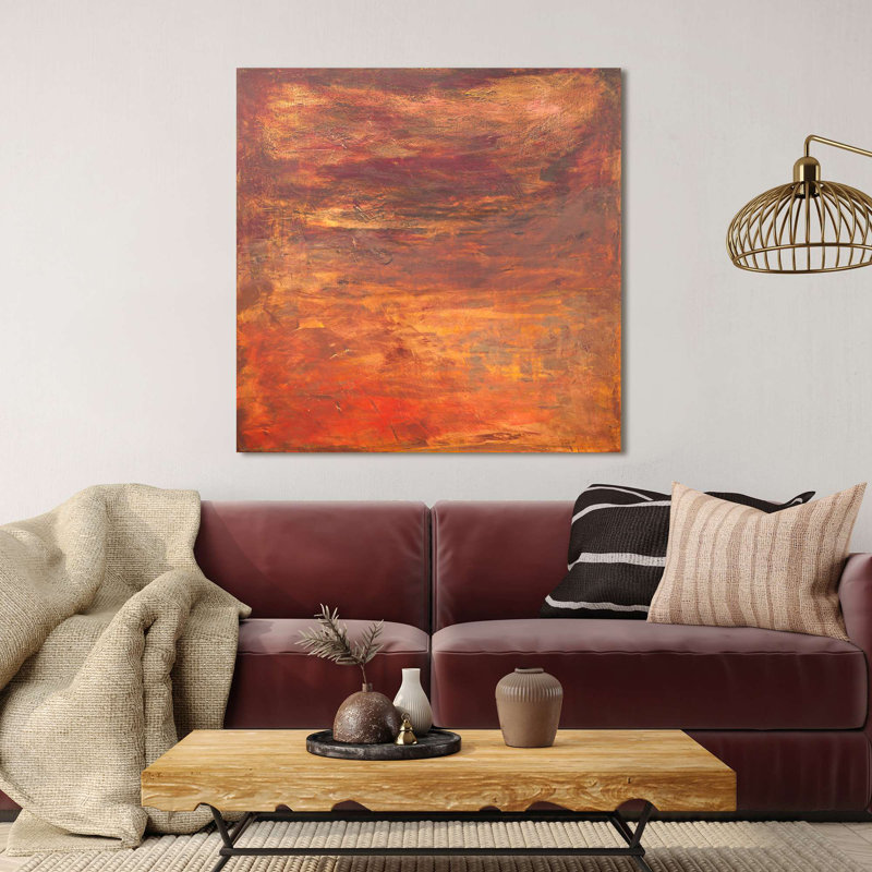 Abstract Painting: Horizon Of Light VII - Wrapped Canvas Print, 70cm H x 70cm W