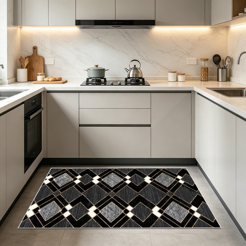 Light luxury diamond-shaped geometric carpet, soft and easy to clean, suitable for living room, bedroom, dining room, study room, and other multi-scene indoor decoration carpets