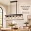 5-light farmhouse linear kitchen island chandelier with white finish
