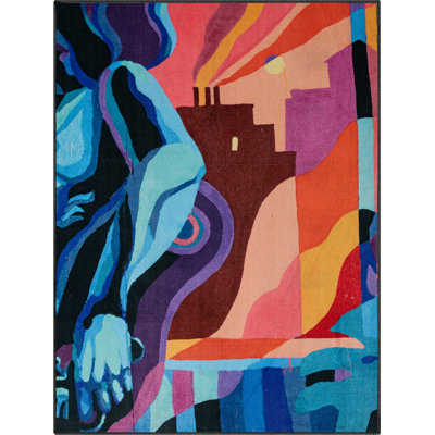 Tapis multicolore à motif abstrait Well Woven x Misha Tyutyunik The Sunday Jungle Collection Aubade