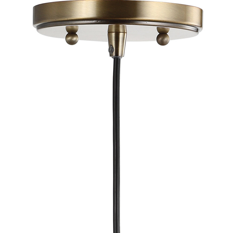 Luminaire suspendu en forme de globe à 1 lumière Jacere, Laiton doré, Clair