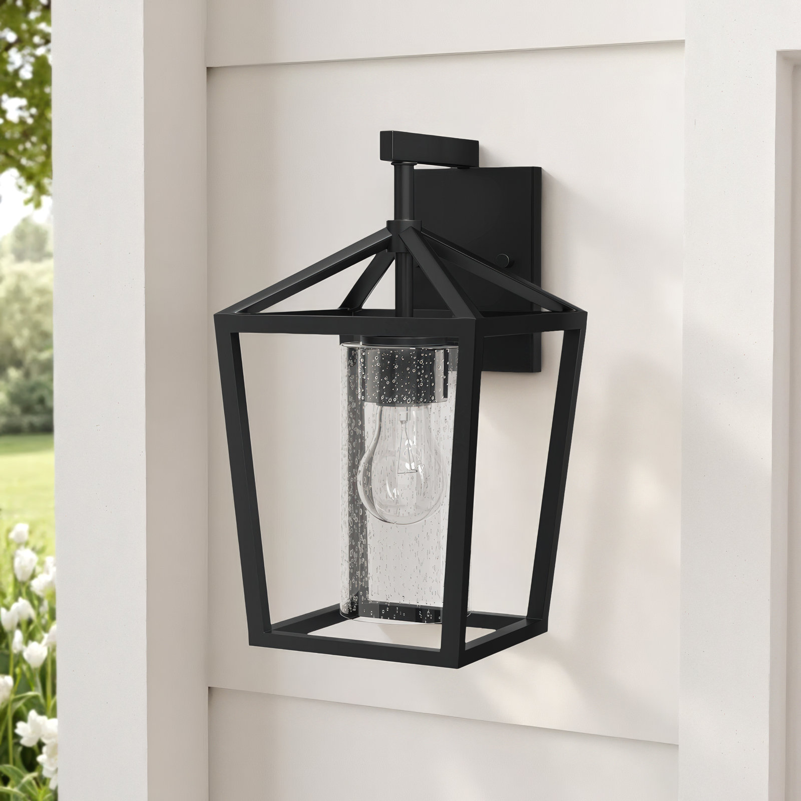 Alicia Outdoor Wall Lantern, 14.75" H x 8.5" W x 8.5" D