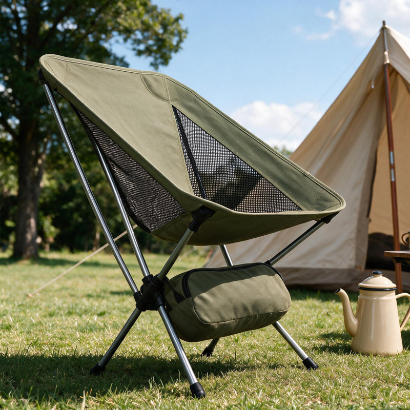 Chaise de camping portable pliable avec sac de transport, capacité de poids de 280 lb, vert, Vert