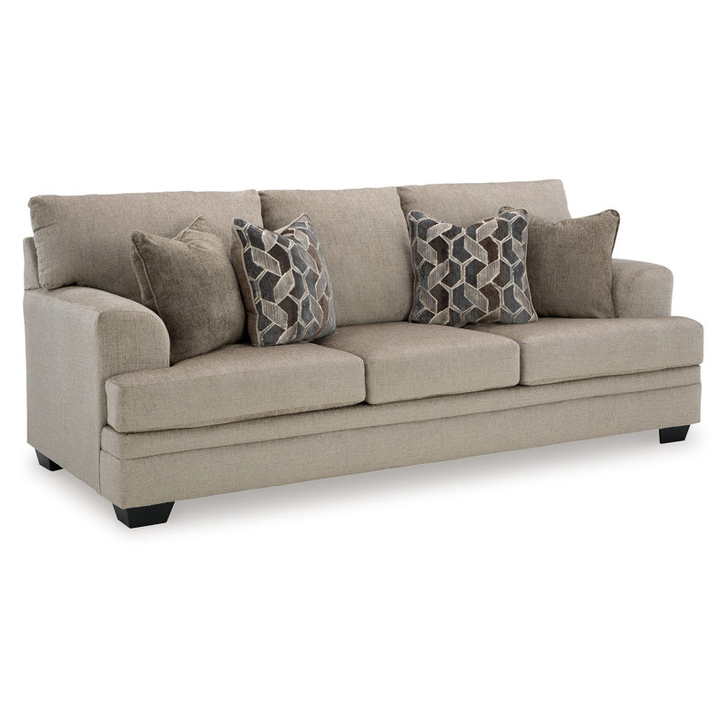 Canapé Ead, 4 coussins décoratifs, polyester, résistant à l'affaissement, Taupe