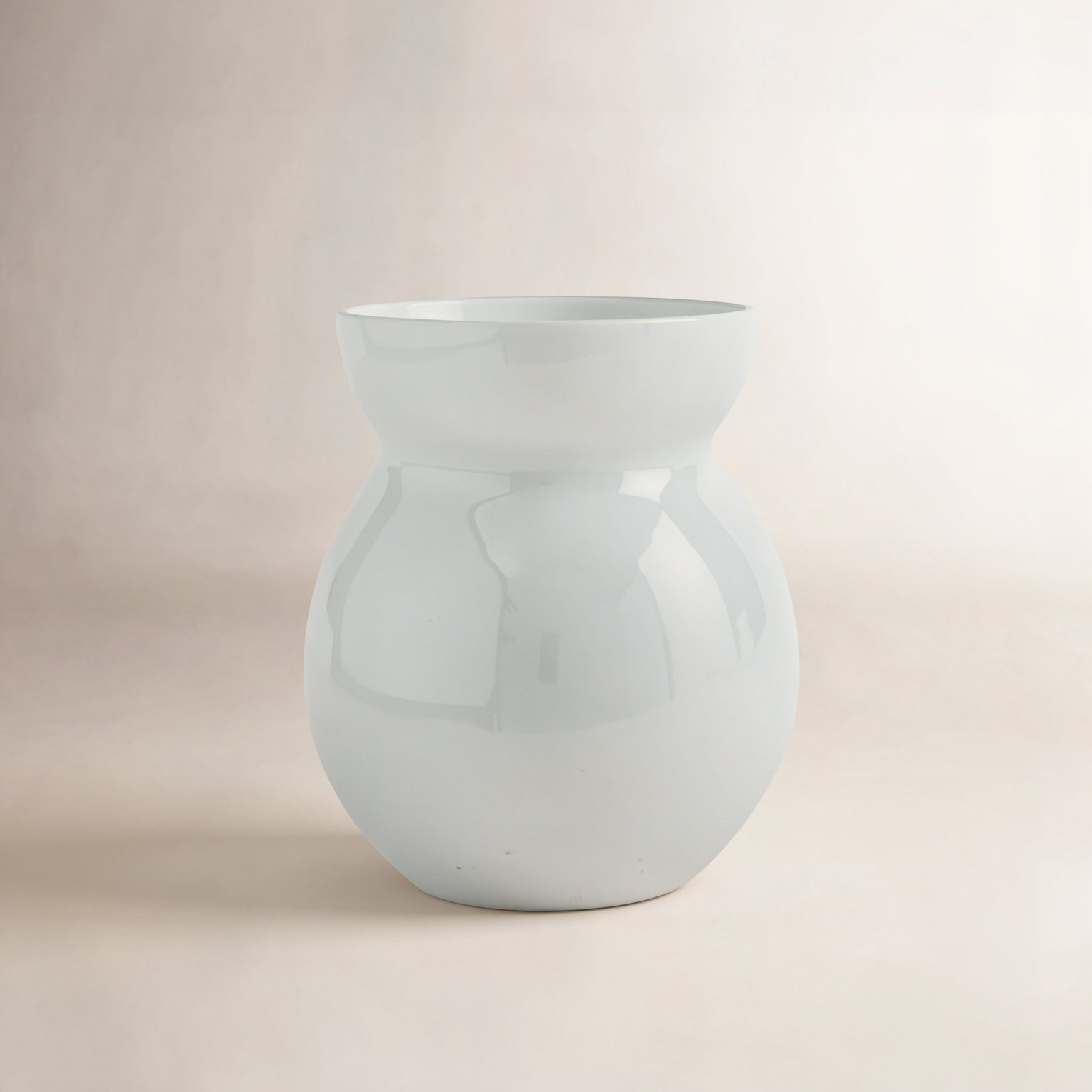Guliana Handmade Glass Table Vase, Light Blue, 8" H x 6.75" W x 6.75" D
