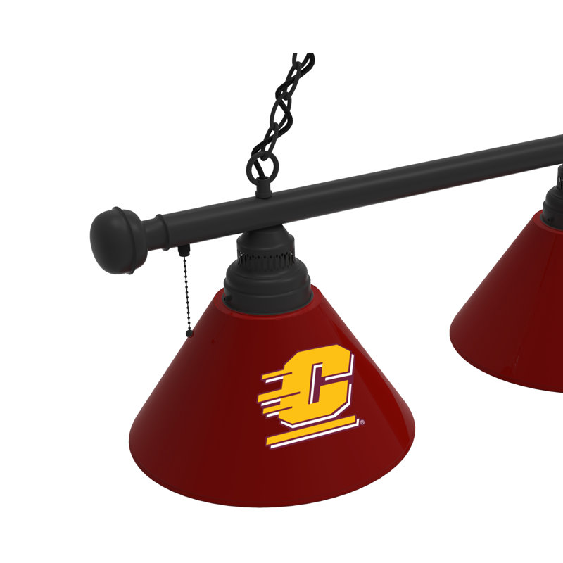 3 - Light Pool Table Lights Pendant, Black, Central Michigan Chippewas
