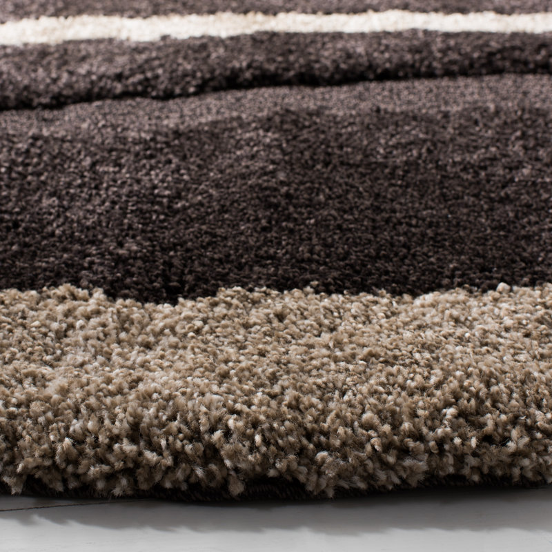 Angle Shag Performance Abstract Rug, Round 6'7"