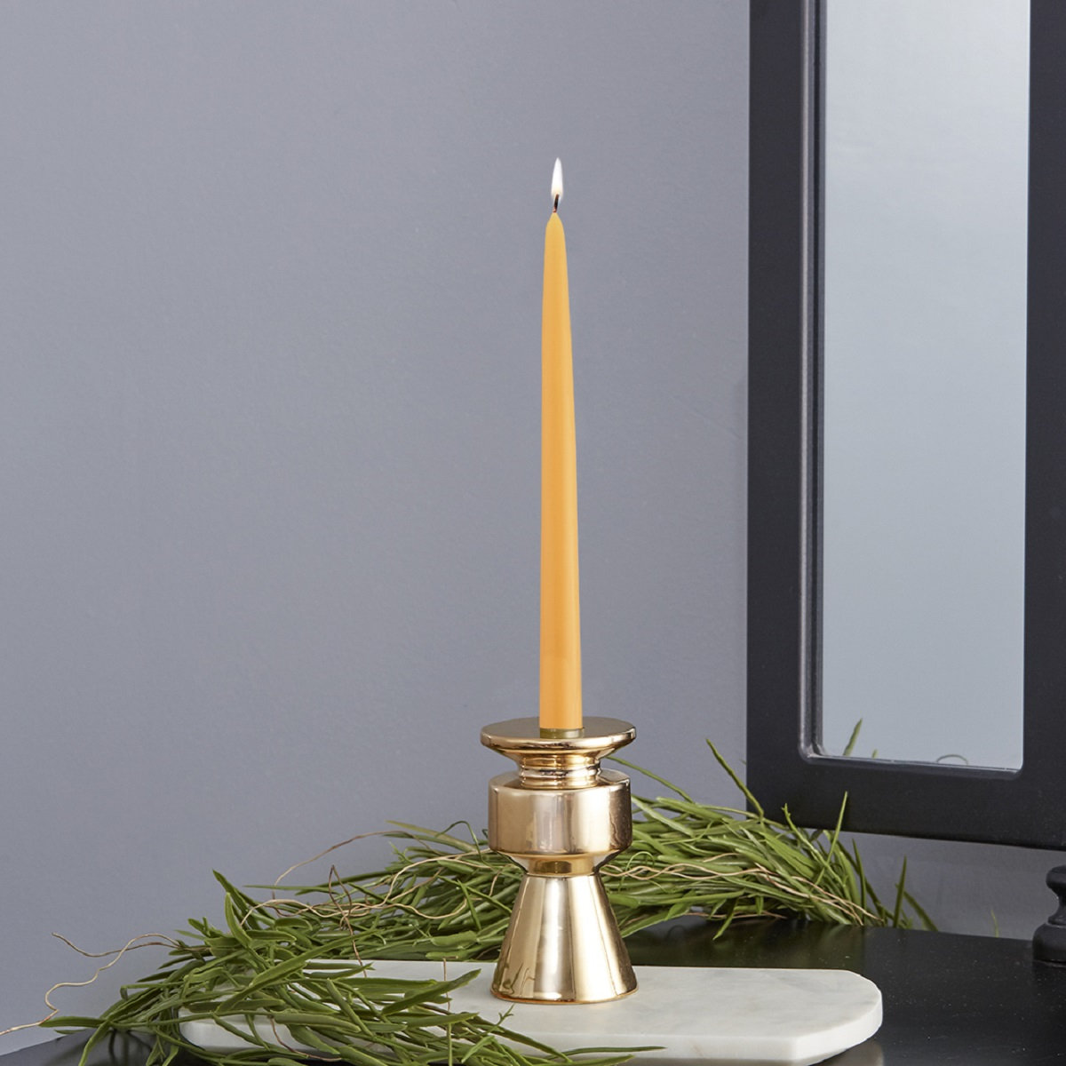 Unscented Taper Candle Set, 9" H x 0.88" W x 0.88" D, Butterscotch