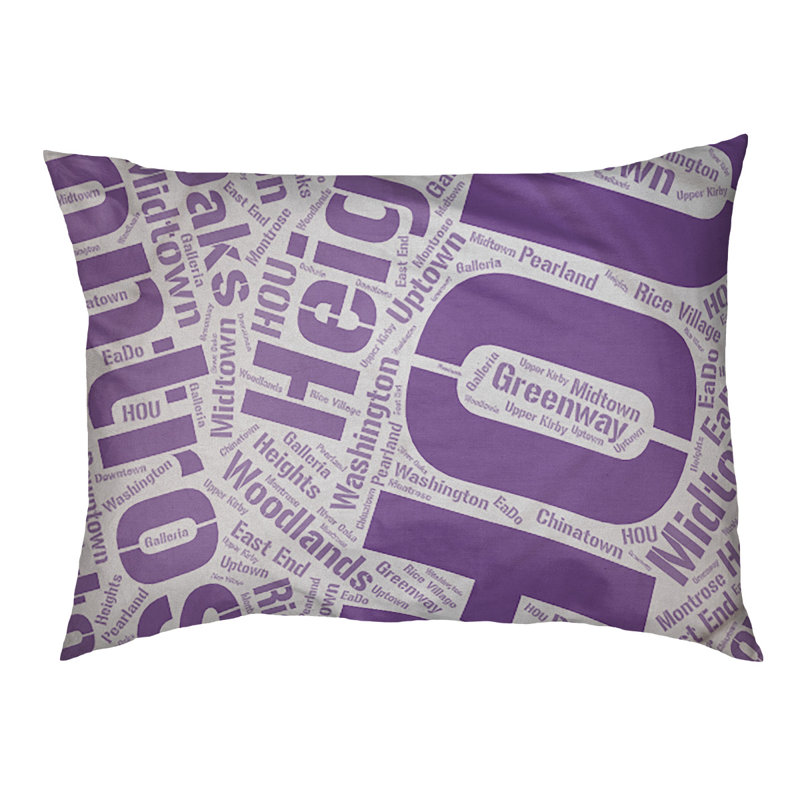 Coussin de chien « districts », Grand (l 40 po x P 30 po x H 14 po), Mauve, Houston