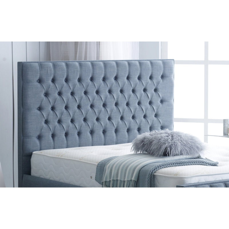 Upholstered Bed, Duck Egg Linoso, Super King (6')