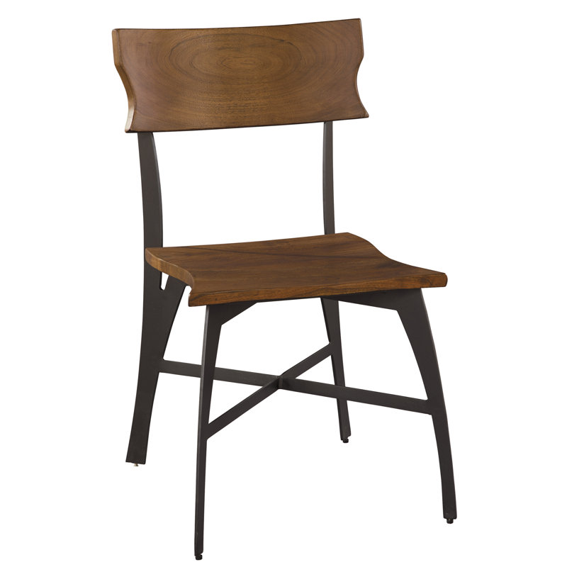Chaise d'appoint à dossier en lattes de bois massif Live Edge