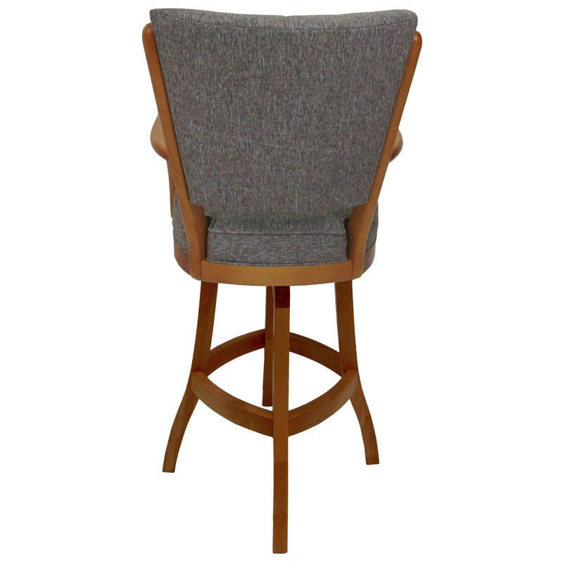 Classic Mojave Grey Honey Swivel Wood Bar Stool 26"