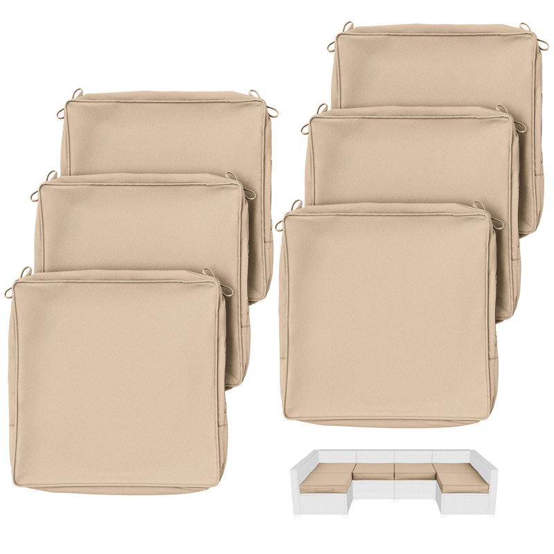 Outdoor Cushion Covers 19X19x3 Outdoor Seat Cushion Covers, Covers Only, 19" W x 19" D, Sand