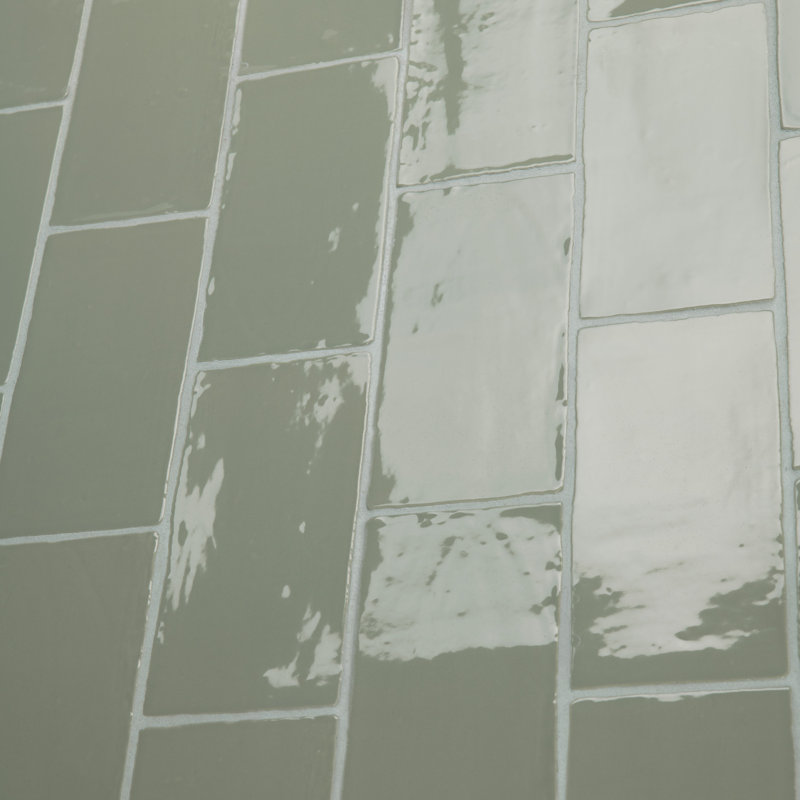 Chester 3" x 6" Ceramic Subway Wall Tile, Sage Green