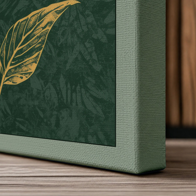Golden Study Botanical 1 Piece Wrapped Canvas Wall Art, 30x20 - 76.2 x 50.8 cm, Sage Border