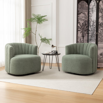 Musaab Upholstered Swivel Barrel Chair
