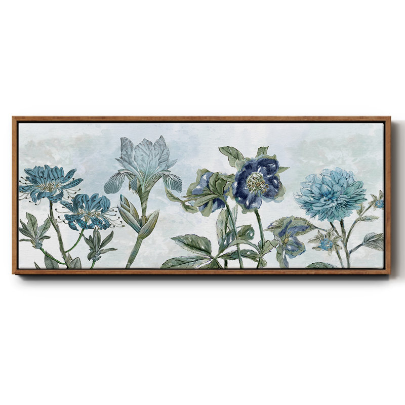 Toiles encadrées rétro bleues, H 12 po x l 30 po