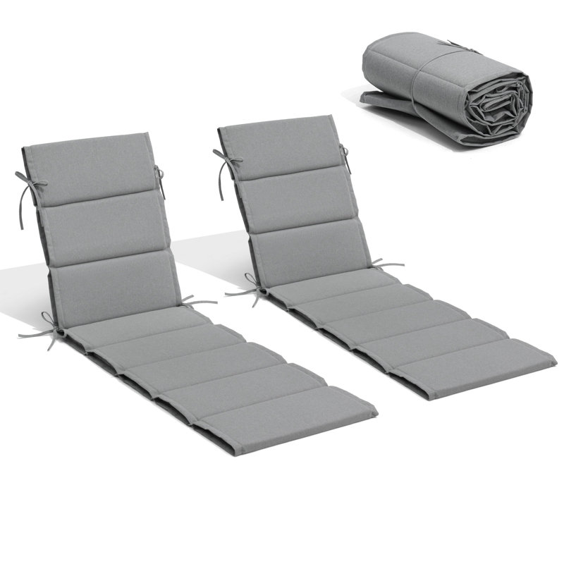 Latitude Run® Outdoor Seat/Back Cushion, Gray, 21" W x 72" D