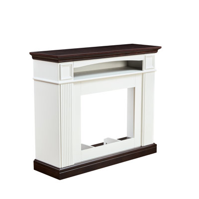 Support pour téléviseur rustique avec tablettes - cerisier / blanc