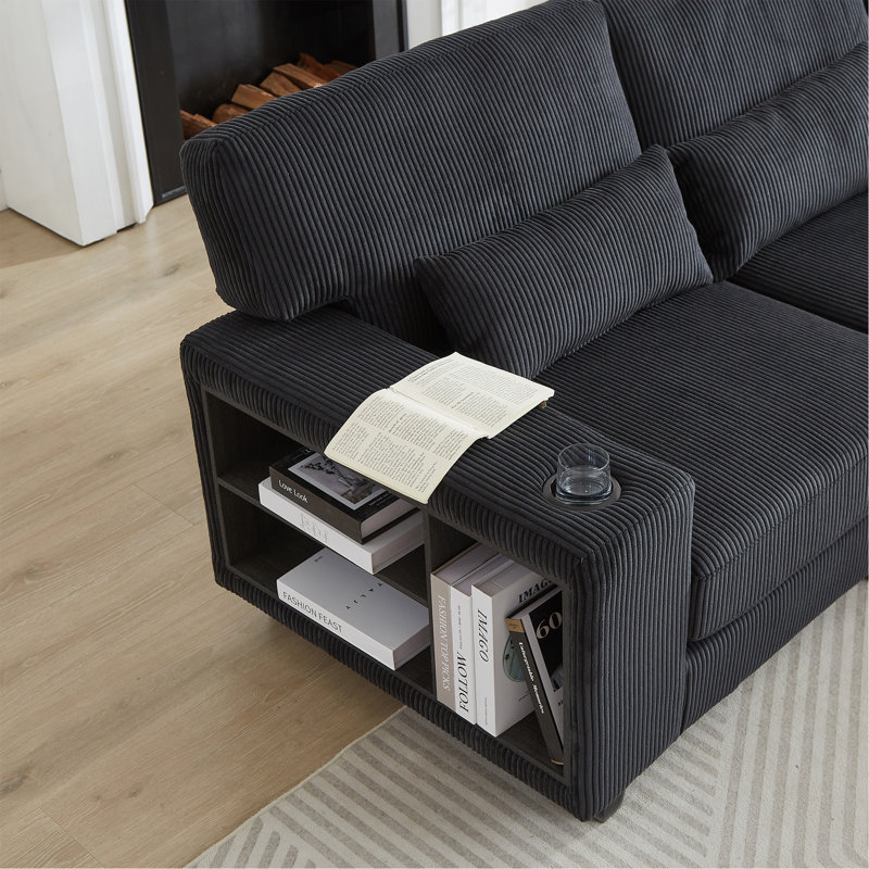 Canapé modulaire polyvalent polyvalent pour divers espaces, Noir
