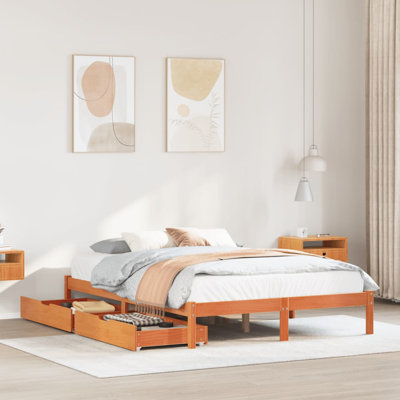 Solid Wood Storage Bed