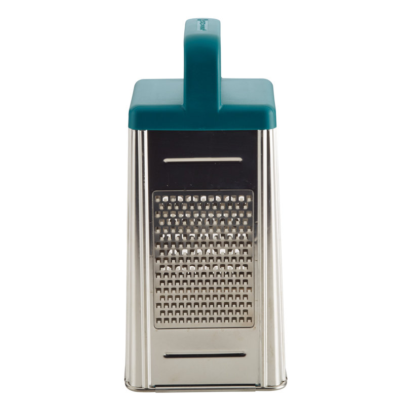 Teal Stainless Steel Box Grater with Container