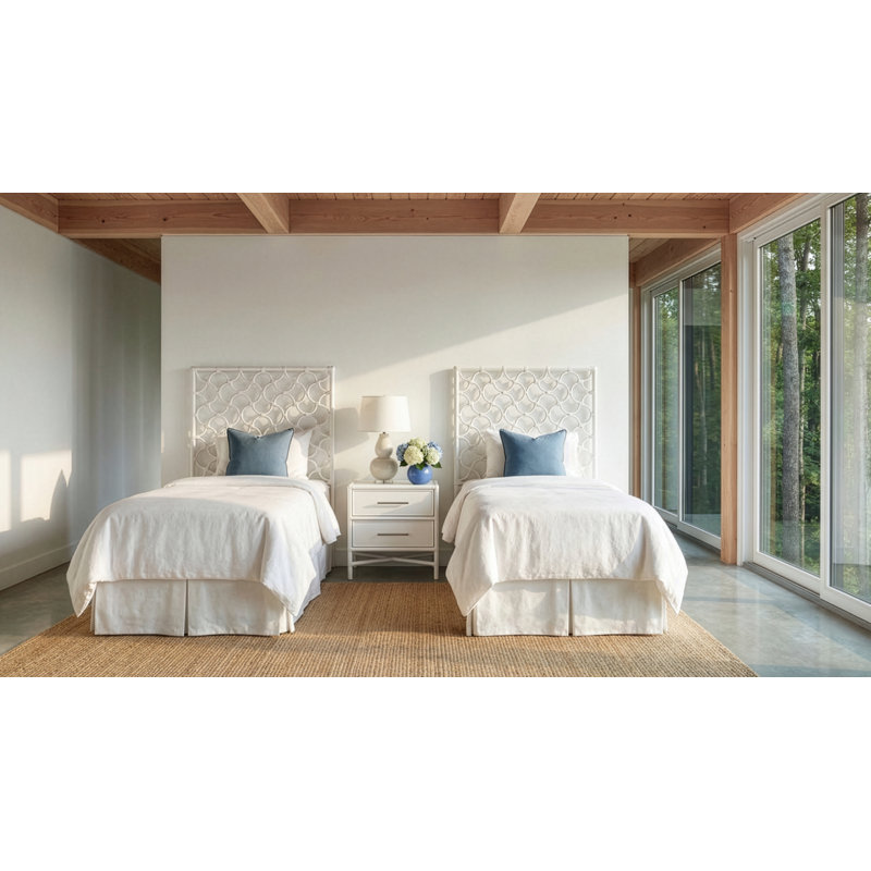 Mar King Headboard And Verona Nightstand Set – White, White, Twin, 3 Pcs: 2 Headboards, 1 Nightstand