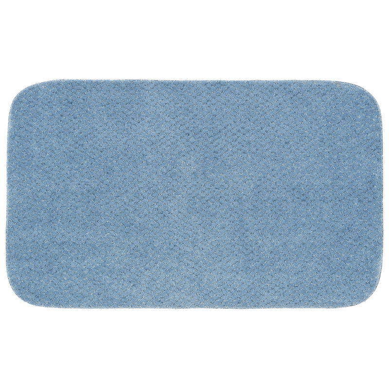 Juliahna Nylon Bath Rug with Non-Slip Backing, Blue, 30' W x 50' L