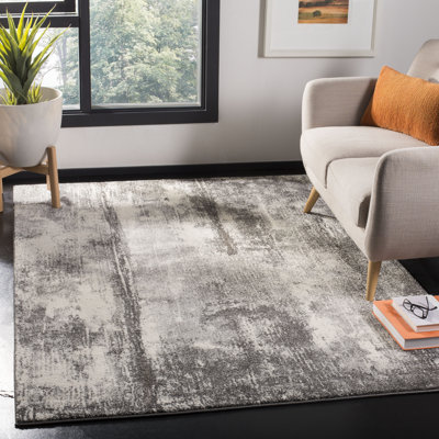 Tapis gris foncé / ivoire Elmina