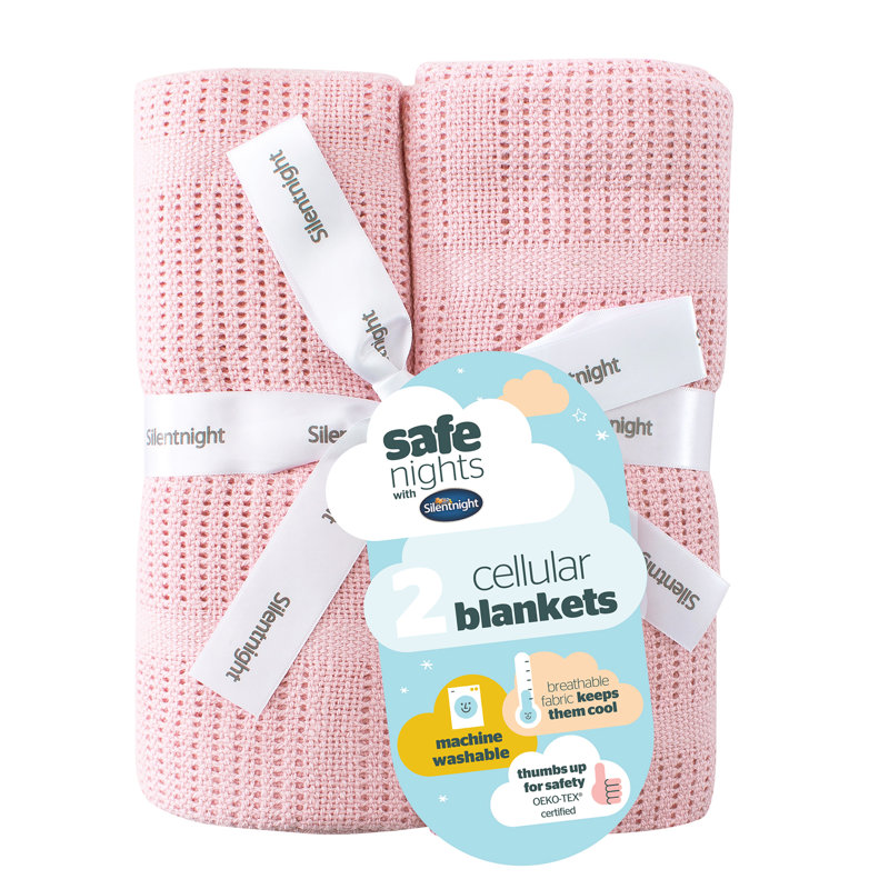 Safe Nights Cellular Blanket 2 Pack, Pink