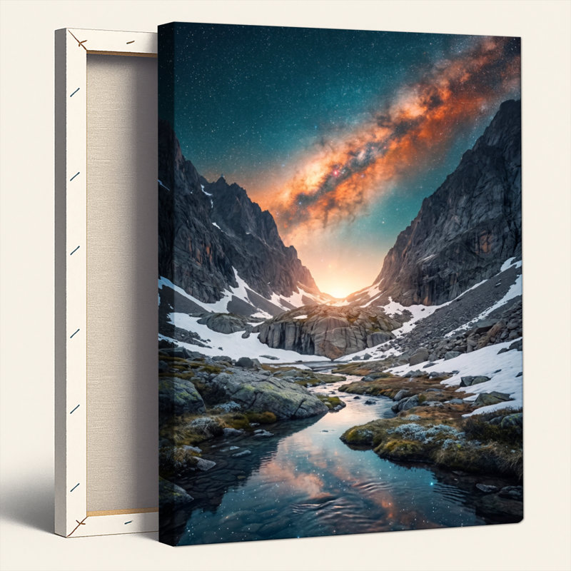 Ensemble de 1 tableau sur toile représentant un ciel de montagne, H 48 po x l 32 po, Wrapped Canvas