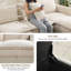 Chaise d'appoint avec rangement, fauteuil rembourré en chenille avec coussins-1301559860
