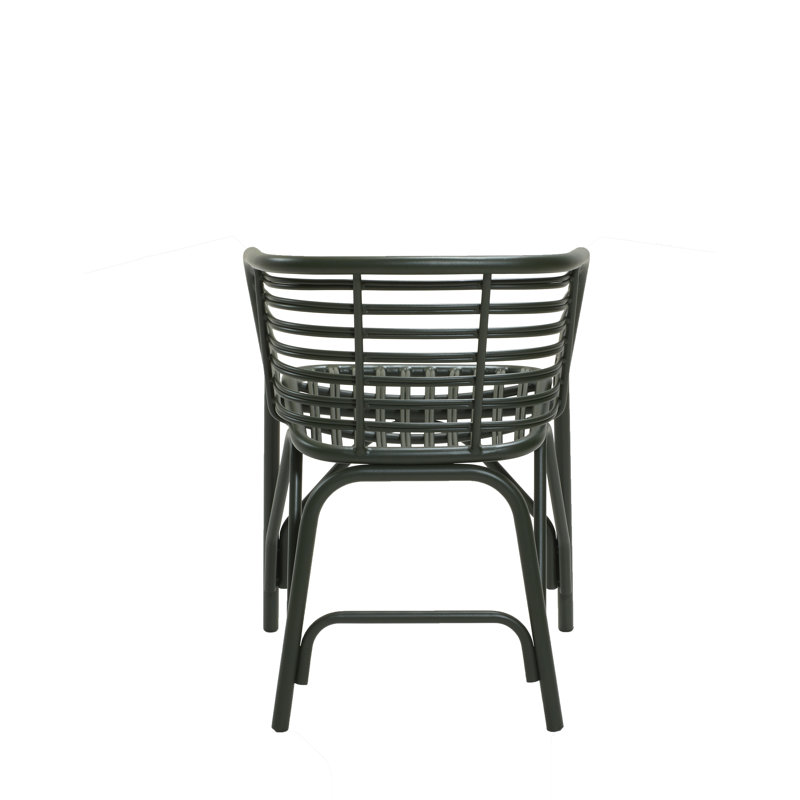 Blend Patio Dining Armchair with Cushion, Black, Dark Green