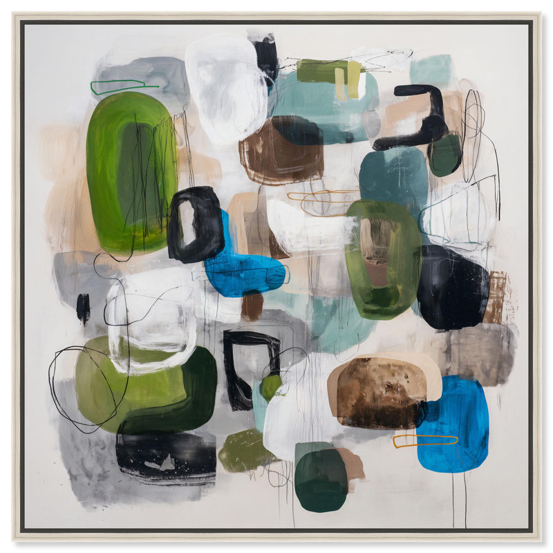 "Tectonic Plates II", reproduction d'art sur toile par Art Remedy, cadre argenté, 40 x 40, H 41 po x l 41 po, Cadre argenté