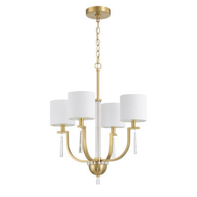 Woodroe 4 - Light Steel Dimmable Classic / Traditional Chandelier