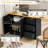 Sideboard With Extendable Table, Multifunctional Storage Cabinet With 2 Doors And 3 Drawers, Living Room Cabinet-341734713