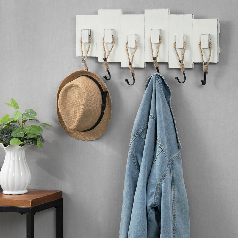 Solid Wood 6 - Hook Coat Rack