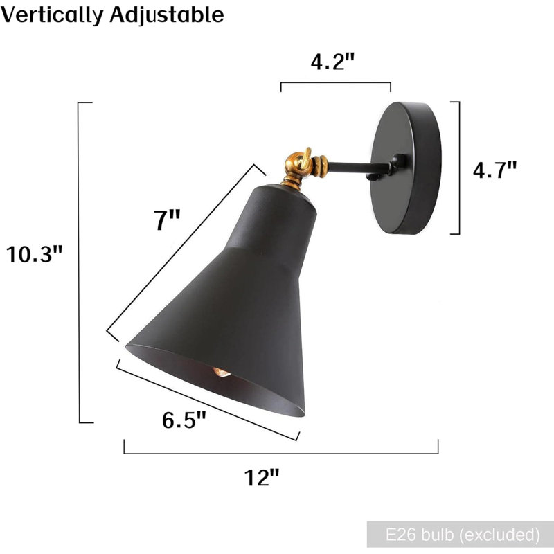 Adjustable Swing Arm Wall Sconce, Modern Farmhouse Wall Light With Accent For Bedroom, Kitchen, Bathroom, Dimmable Reading Light, UL Listed
