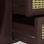Buffet en rotin de 55 po de largeur avec portes coulissantes et tablettes réglables-1596235985