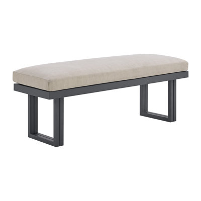 Picket House Furnishings Fresca Dining Bench - Dark Grey And Olefin Beige