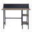 Rectangular Desk In Rustic Oak And Black With Functional Shelves Durability Spacious Work Technology Integration