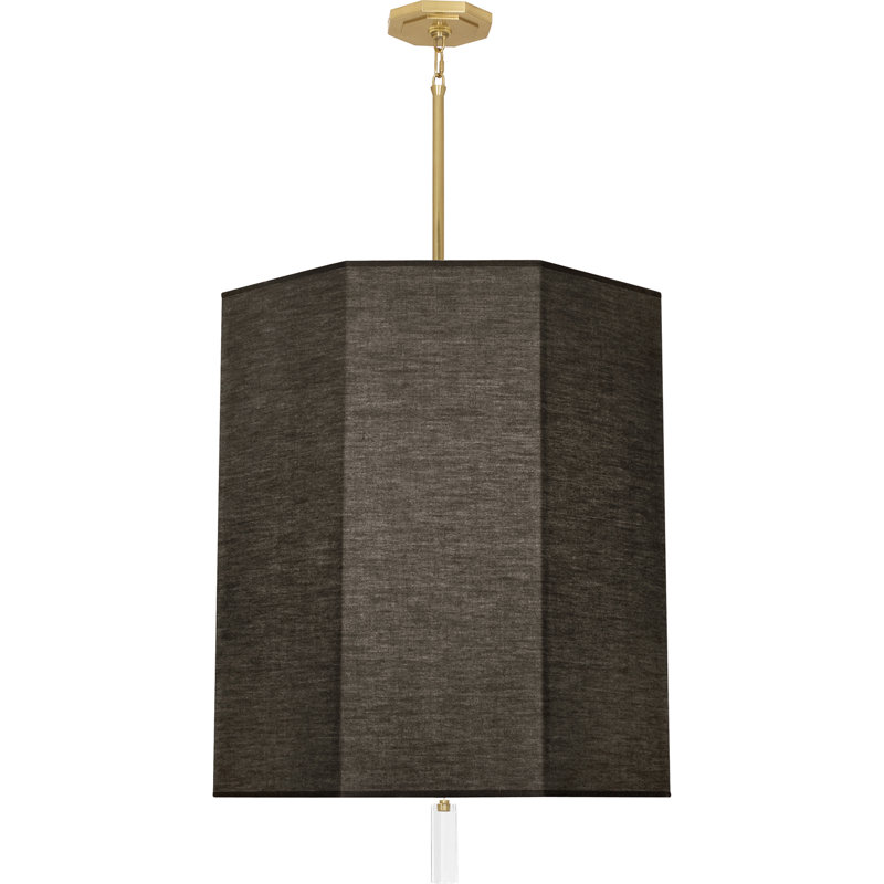 Kate 6 - Light Drum Chandelier, Modern Brass, Black