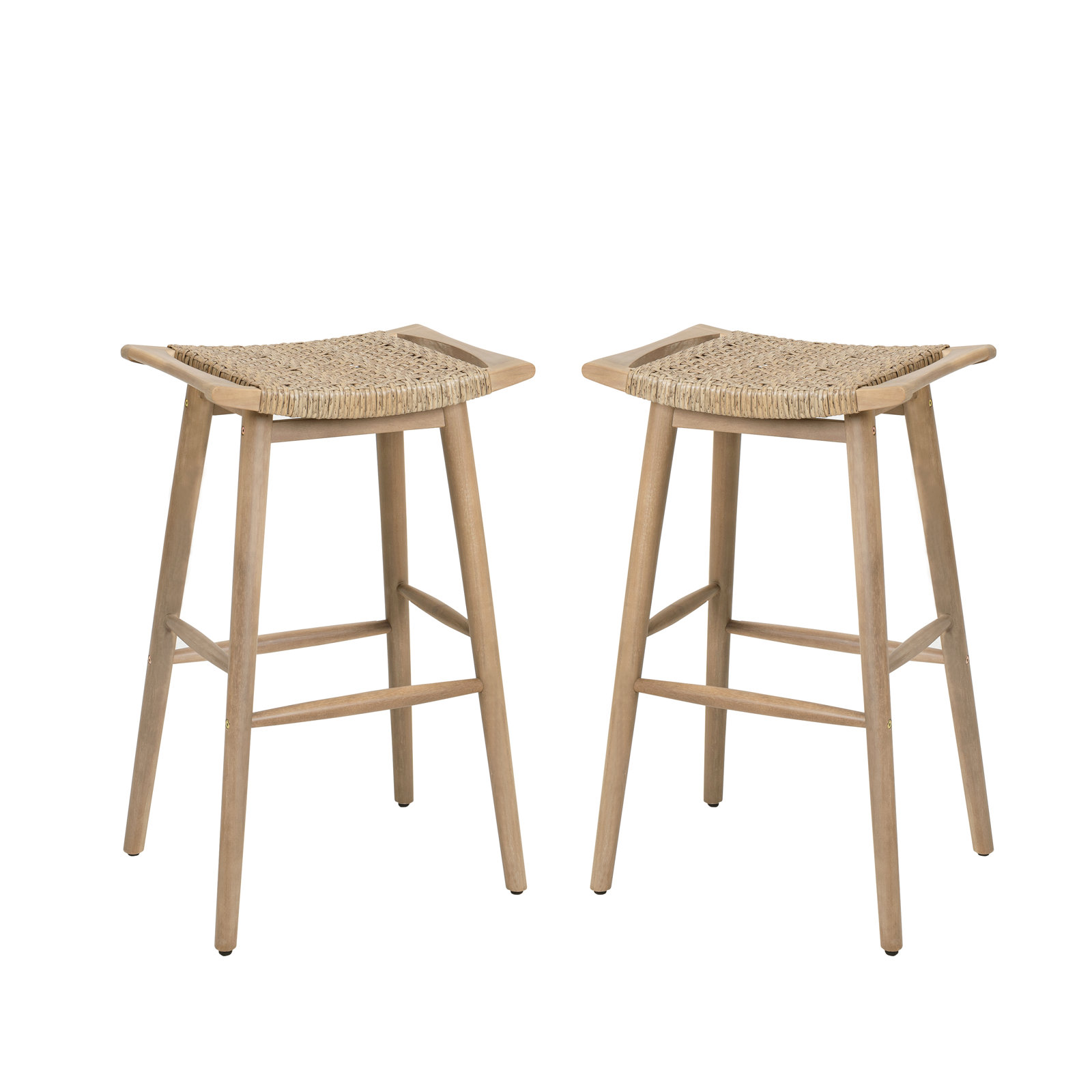 30'' Polyethylene (PE) Wicker Backless Outdoor Bar Stool