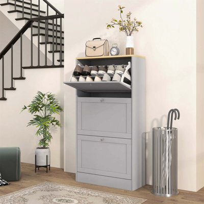 18 Pair Flip Down Shoe Storage