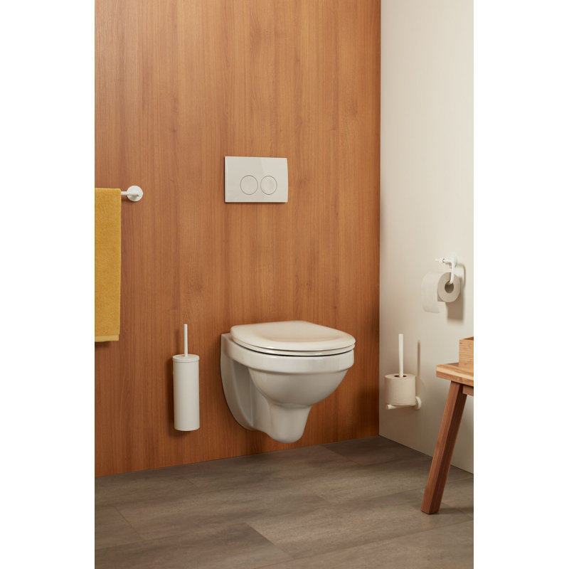 Cosmos Wall Mounted Toilet Brush and Holder, White
