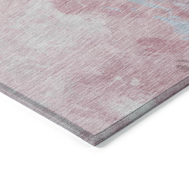 Machine Washable Indoor/Outdoor Cinead ACN1675 Blush Rug, Rectangle 5' x 7'6"