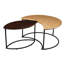 Table basse 2 pièces avec structure en fer, plateau en bois de manguier 2 tons
