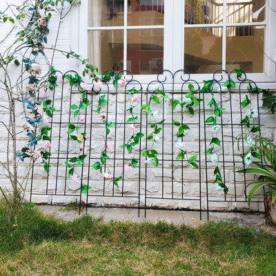 4 Pack Metal Garden Trellis For Climbing Plants & Roses - 45" H X 15.9" W
